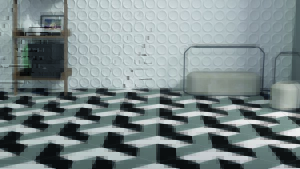 Deco Floor Trapezium Graphite Tile