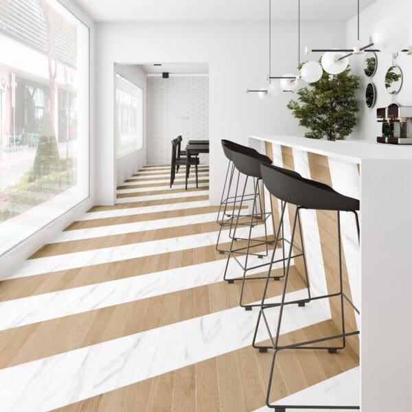60o Chevron Calacatta A Tile