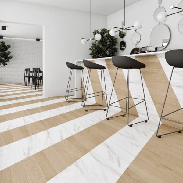 60o Chevron Calacatta A Tile