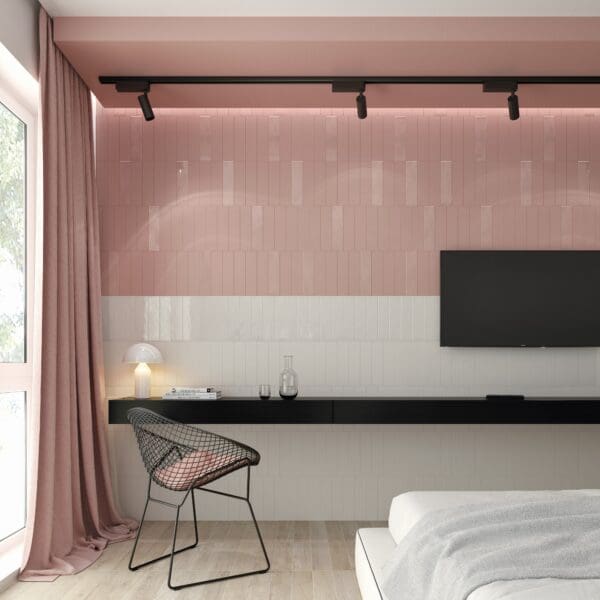 Grace White Tile and Grace Blush Tile