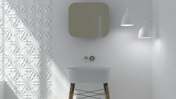 WOW Hexagon Ice White plain Tile and WOW Hexagon Graphite Plain Tile