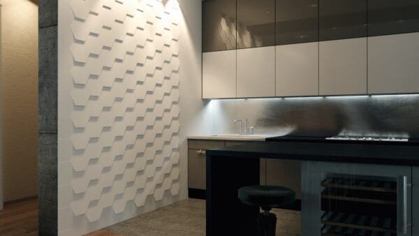 WOW Hexagon Ice White plain Tile and WOW Hexagon Graphite Plain Tile