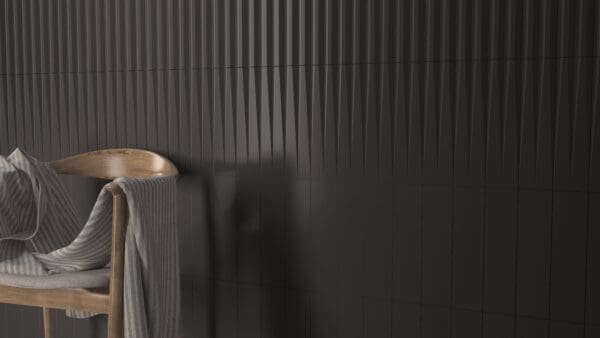 Stripes Graphite Transition Tile and Stripes Graphite Plain Tile