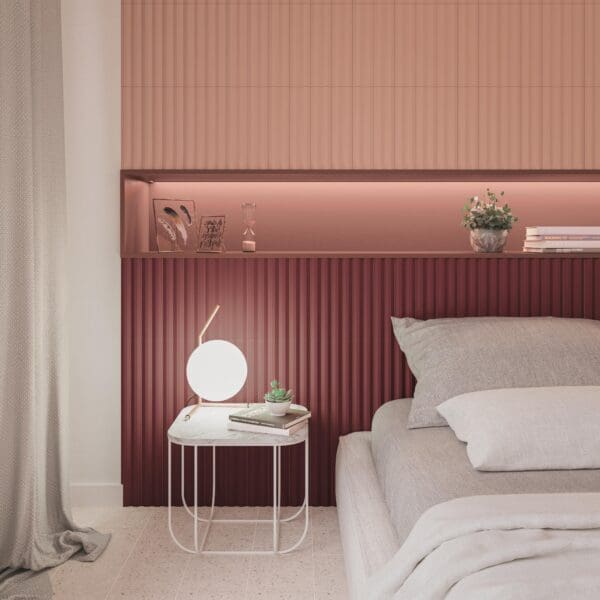 Stripes Cotto Transition Tile, Stripes Garnet Decor Tile and Stripes Cotto Decor Tile