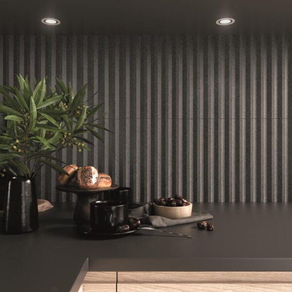 Stripes Graphite Stone Decor Tile