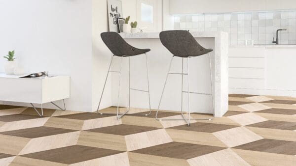 60o Chevroon Wood Light B Tile and 60o Chevron Wood Mid B Tile
