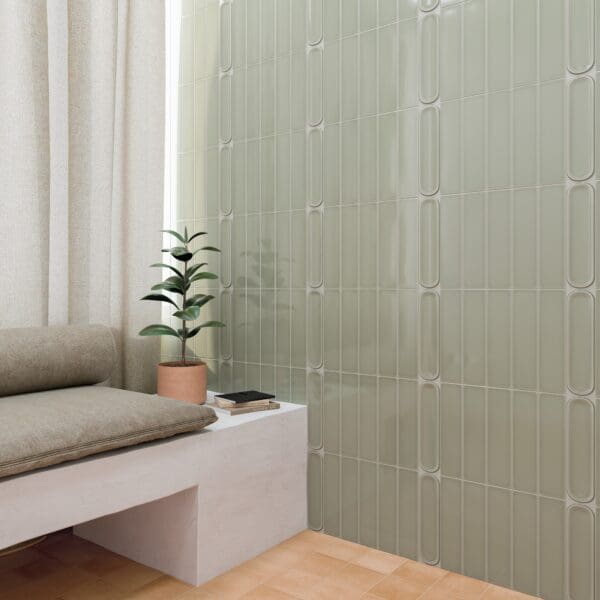 Aquarelle O Mint Grey Tile
