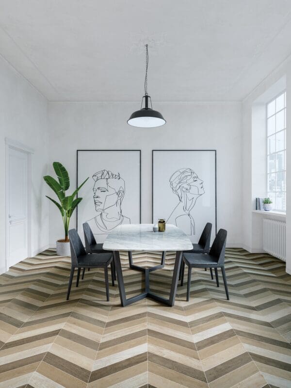 60o Chevron Wood Light A Tile