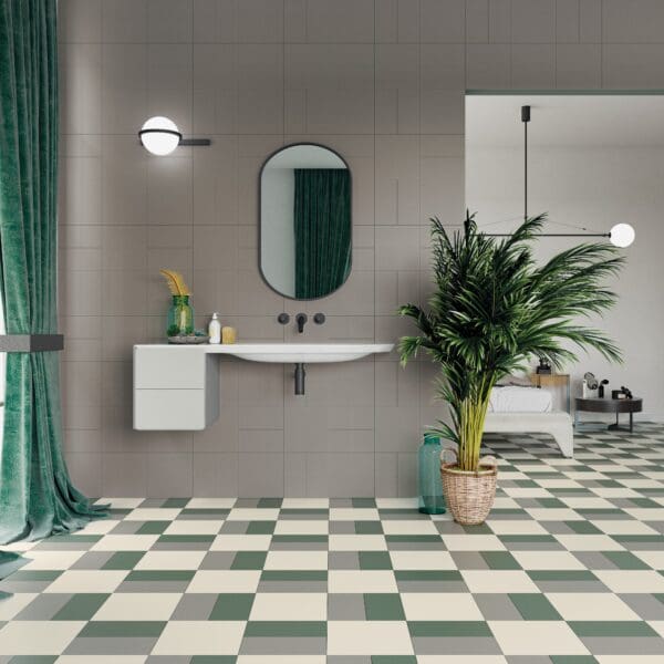 Solid L Ash Tile, Solid L Moss Tile, Solid XL Chalk Tile and Solid XL Ash Tile