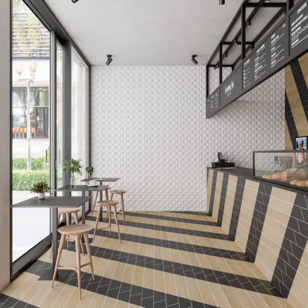 60o Chevrn Wood Mid A Tile