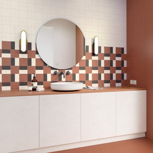 Solid S Cotto Tile, Solid S Chalk Tile, Solid M Chalk Tile and Solid M Cotto Tile