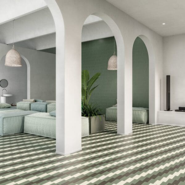 Solid S Chalk Tile and Solid S Moss Tile