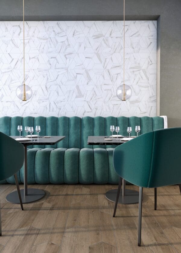 60o Chevron Wood Dark A Tile