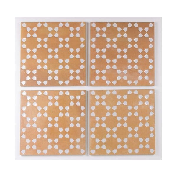 Bejmat Tan White Decor Square Tile