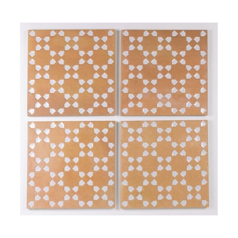 Bejmat Tan White Decor Square Tile