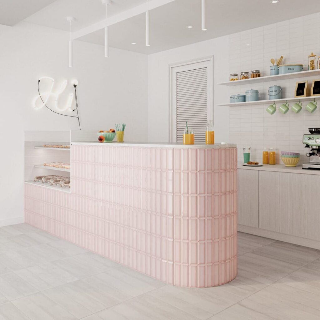 MZO-Pink Bevel Ceramic Tile