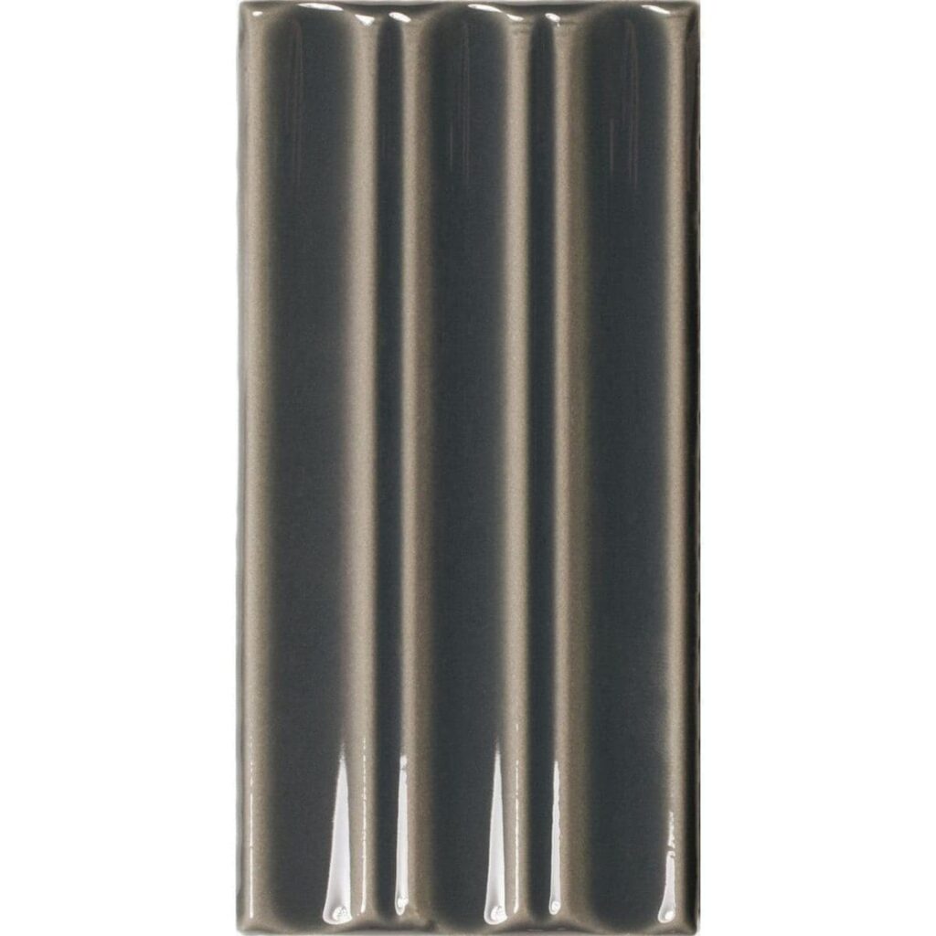 VIZ-Dark Ribbed Ceramic Tile