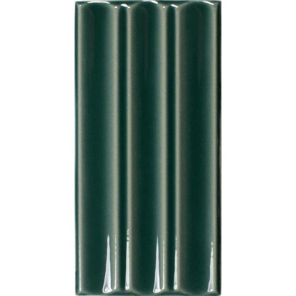 VIZ-Green Ribbed Ceramic Tile