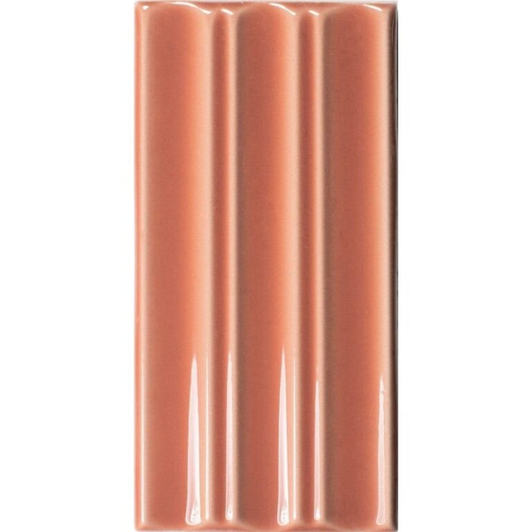 VIZ-Salmon Ribbed Ceramic Tile