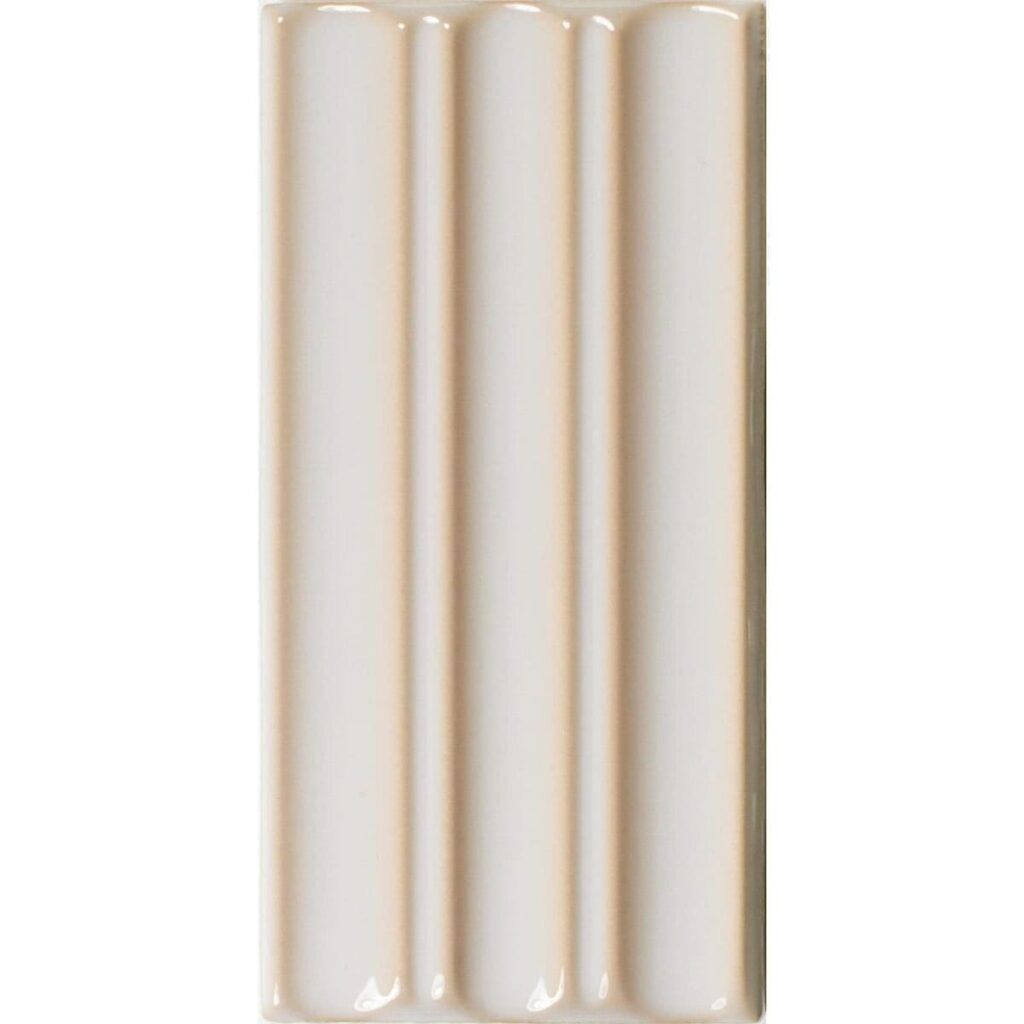 VIZ-White Ribbed Ceramic Tile