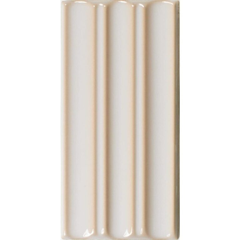 VIZ-White Ribbed Ceramic Tile