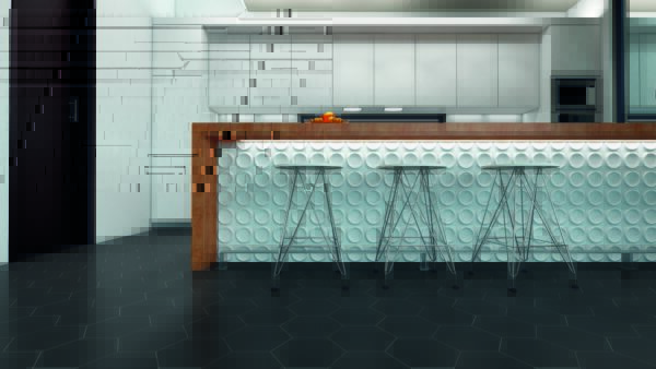 Deco Floor Hexa Graphite Tile