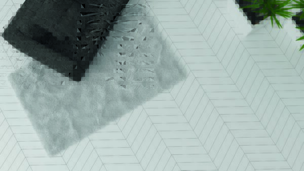 Deco Floor Chevron Ice White A Tile
