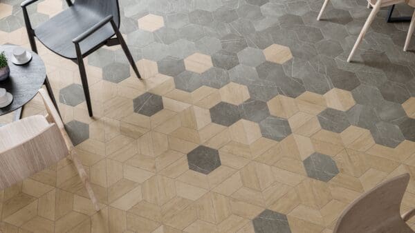 Deco Floor Trapezium Wood Mid Tile
