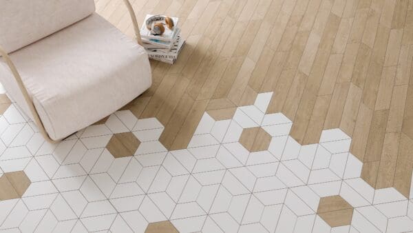 Deco Floor Trapezium Wood Mid Tile