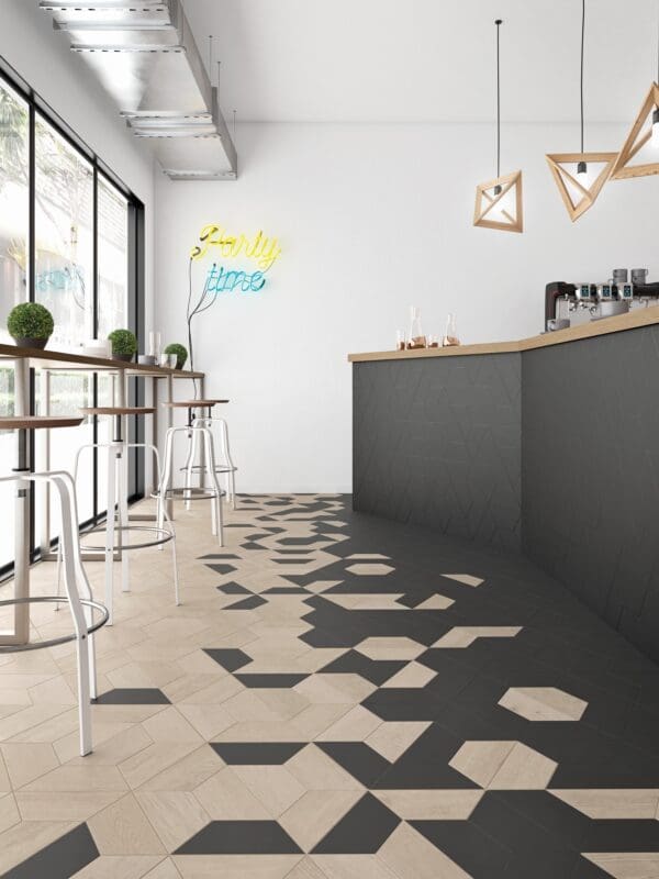 Deco Floor Trapezium Wood Mid Tile