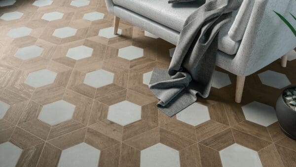 Deco Floor Trapezium Wood Dark Tile
