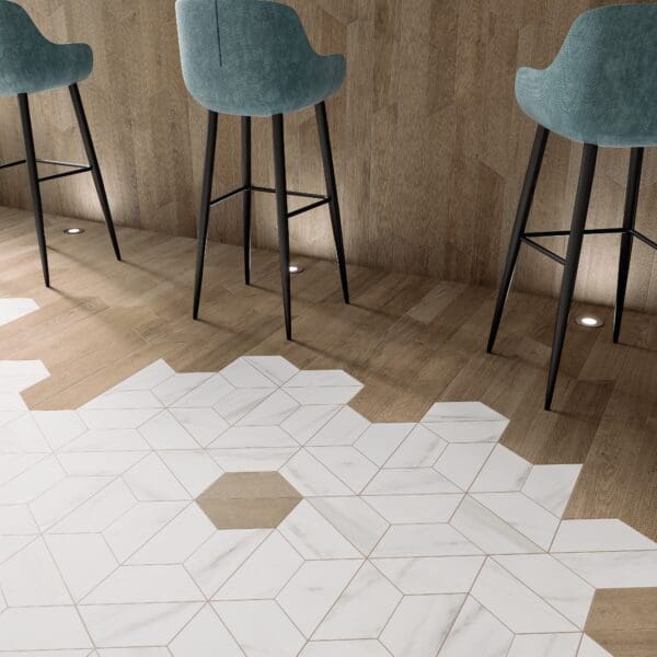 Deco Floor Trapezium Wood Dark Tile