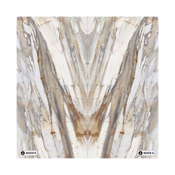 XXL Calacatta Fossil Bookmatched Tile