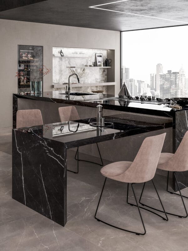 XXL Black Calacatta Bookmatched Tile