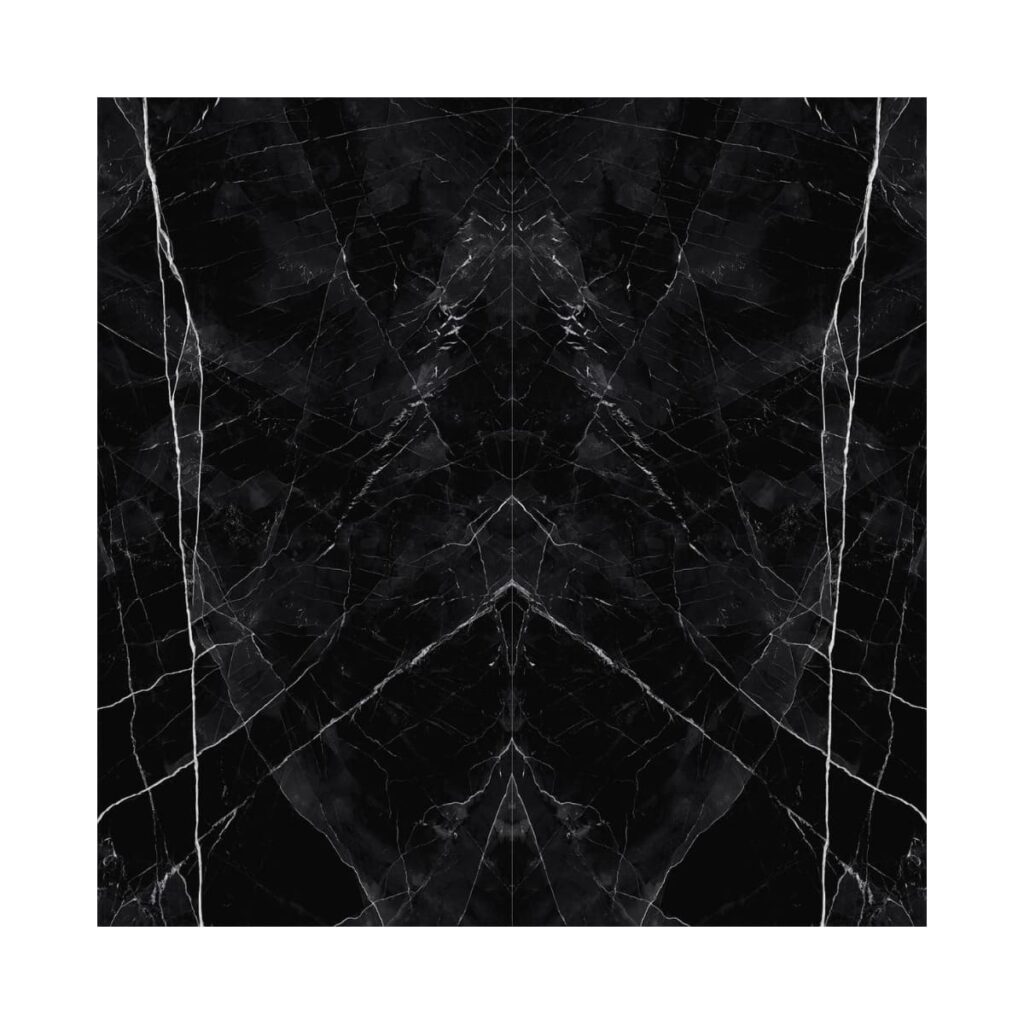 XXL-Black Calacatta Bookmatched Porcelain Tile