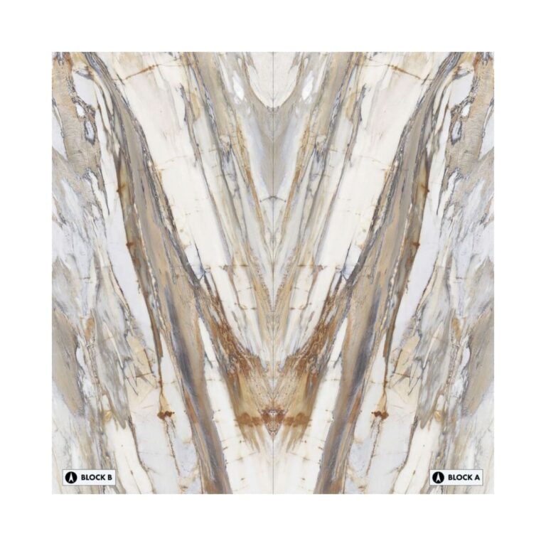 XXL-Calacatta Fossil Bookmatched Porcelain Tile