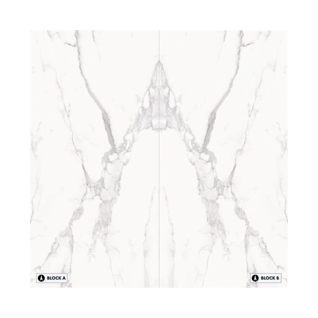 XXL-Level Calacatta Bookmatched Porcelain Tile