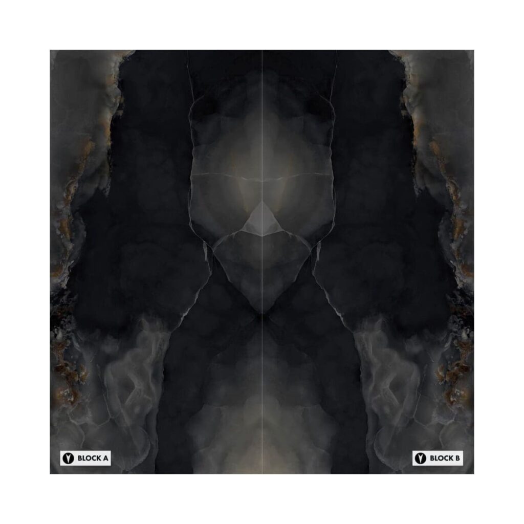 XXL-Onyx Black Bookmatched Porcelain Tile