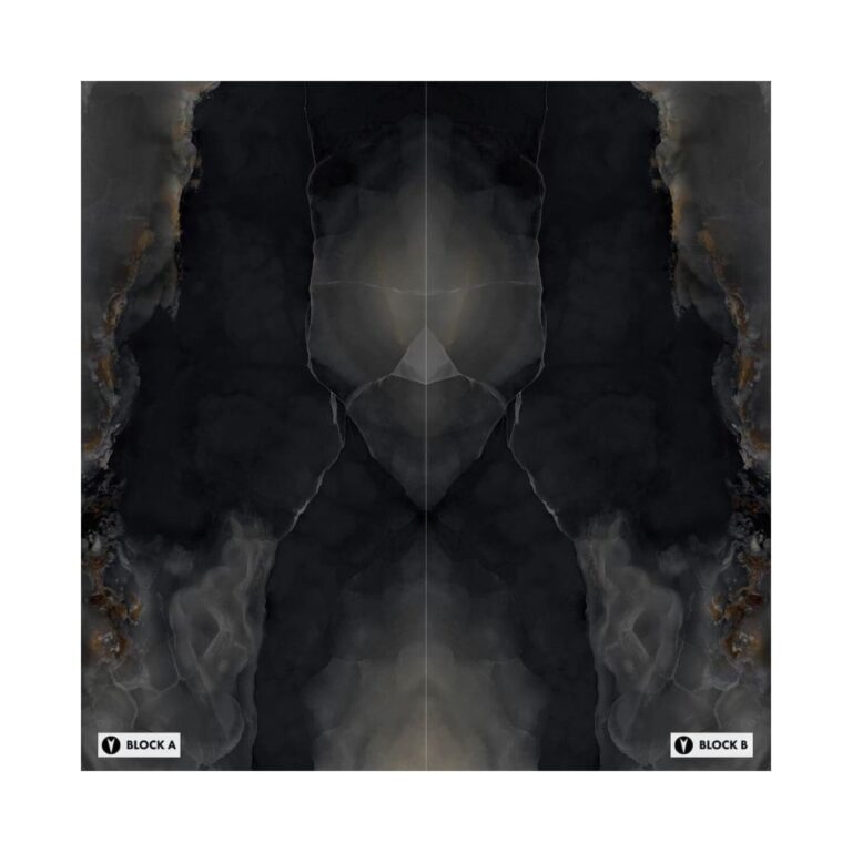 XXL-Onyx Black Bookmatched Porcelain Tile