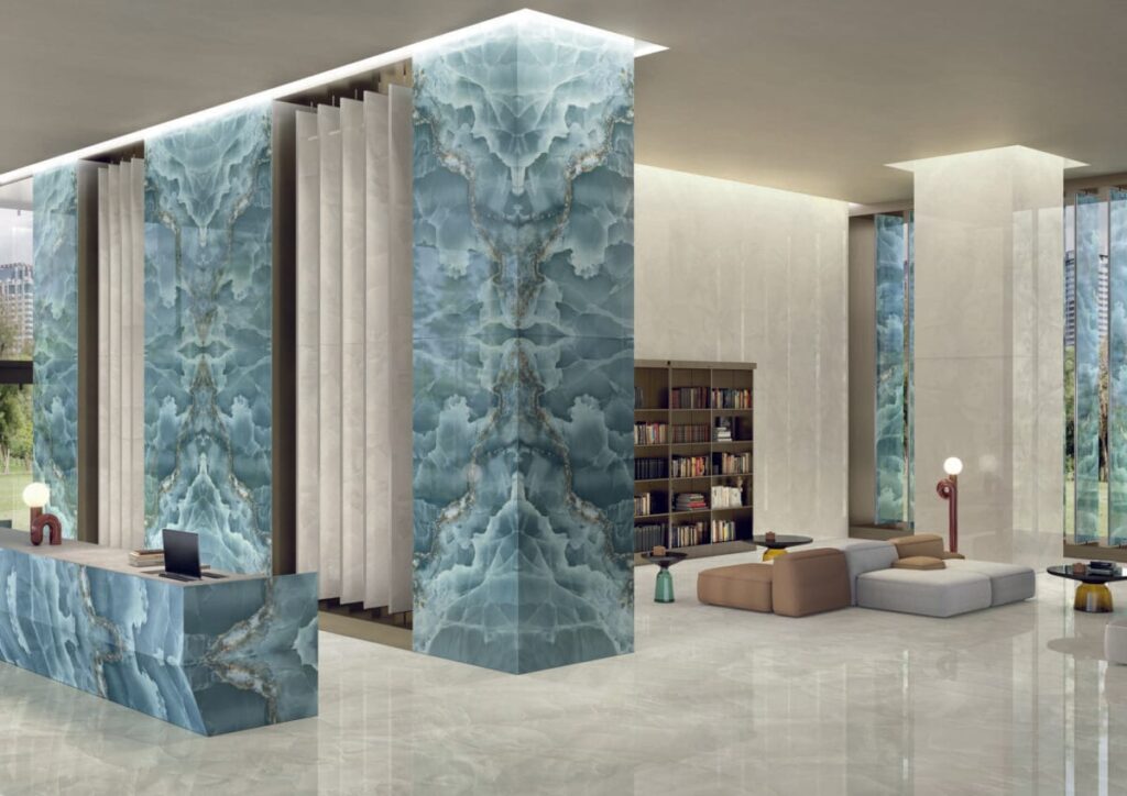 XXL-Onyx Green Bookmatched Porcelain Tile