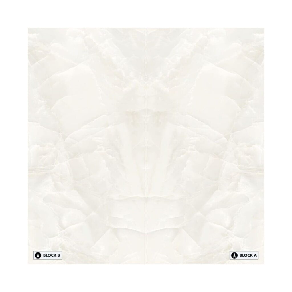 XXL-Onyx Ivory Bookmatched Porcelain Tile