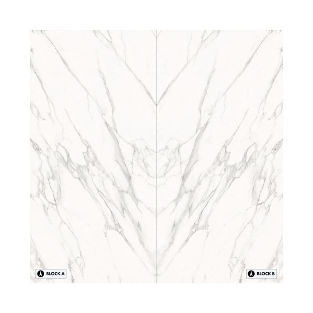 XXL-Statuario Michelangelo Bookmatched Porcelain Tile