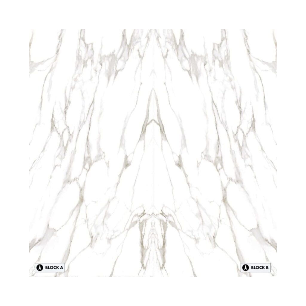 XXL-Statuario Reale Bookmatched Porcelain Tile