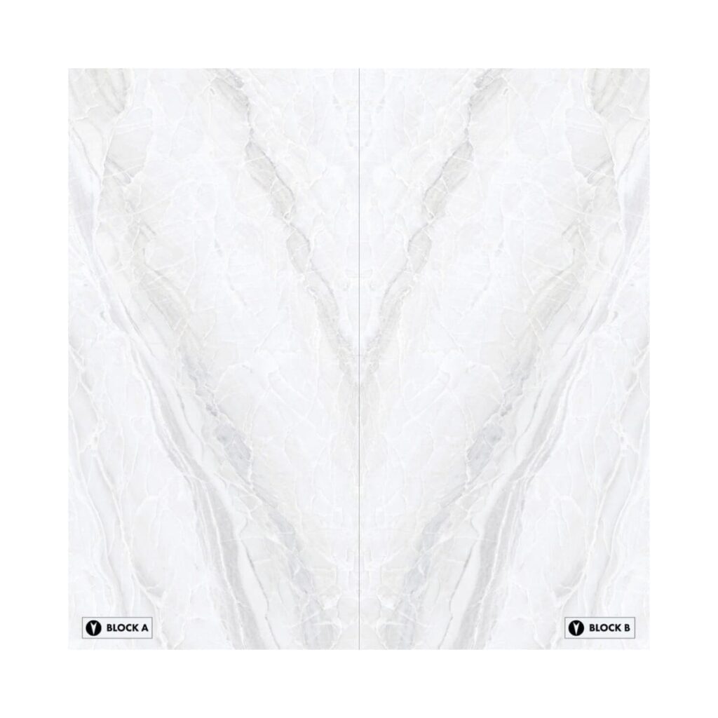 XXL-White Paradise Bookmatched Porcelain Tile