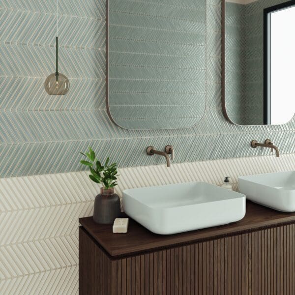 Spike Bars Deep White Tile, Spike Bars Mineral Grey Tile