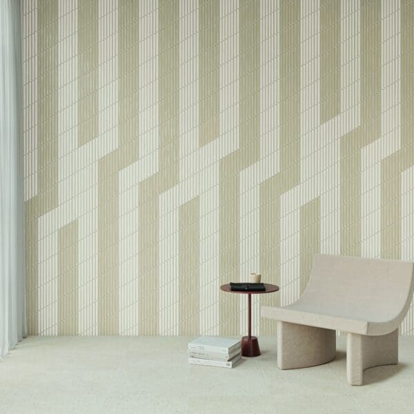 Spike Bars Deep White Tile, Spike Bars Greige Tile