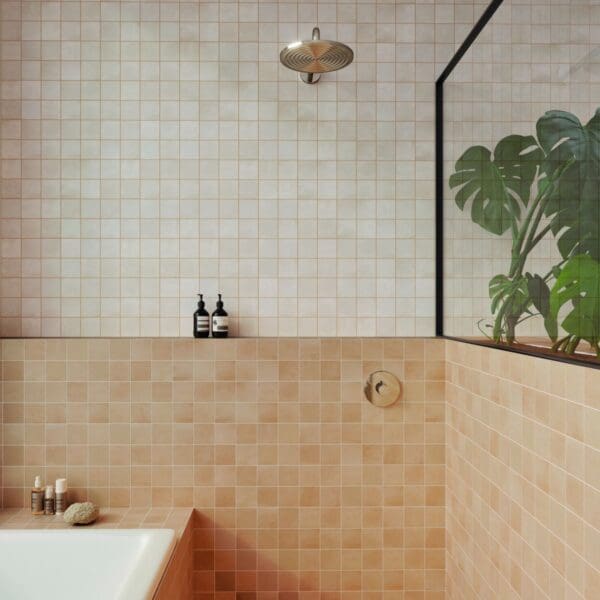 Raster Grid M Clay & Off White Tile