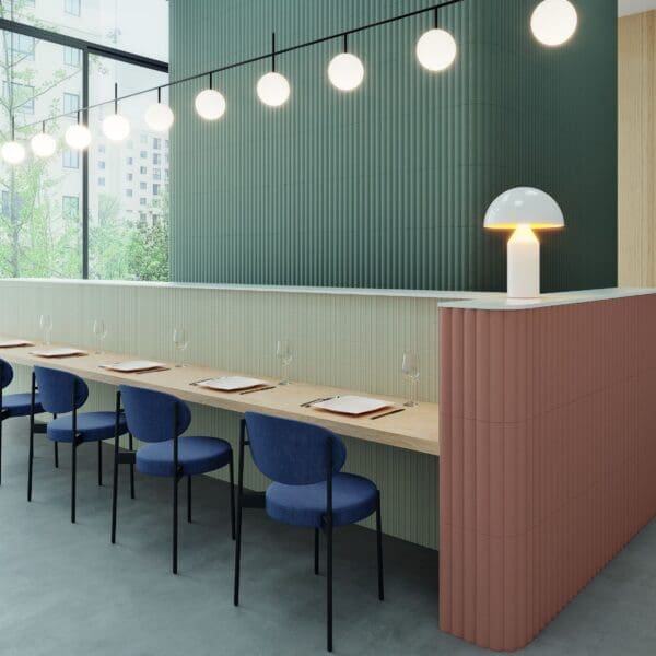 Faces Dune Tan, Dune Steel blue and Bars Bone Tile