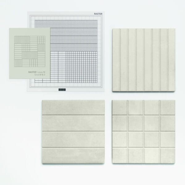 Raster LINES S & M OFF WHITE - GRID S OFF WHITE Tile
