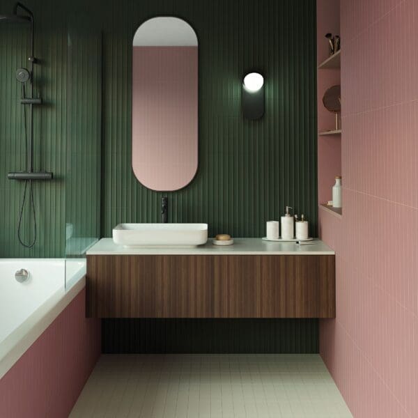 Faces LISO TAN and BARS PINE Tile